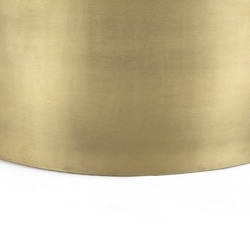 Eclipse Gold Metal Drum Base w/ Dark Brown Wood Top Nested Coffee Table. Picture 9