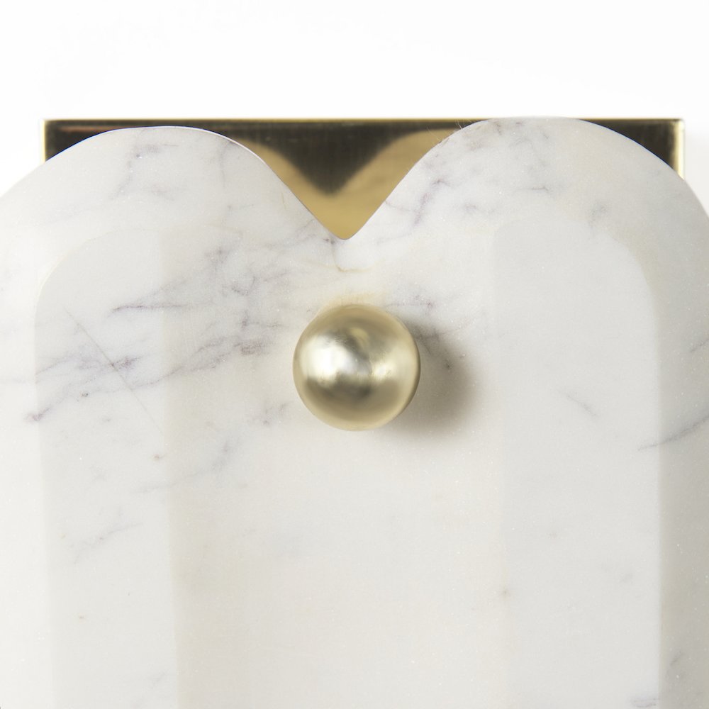 Stein 5L x 6W Gold W/ White Marble Shade Wall Sconce. Picture 4