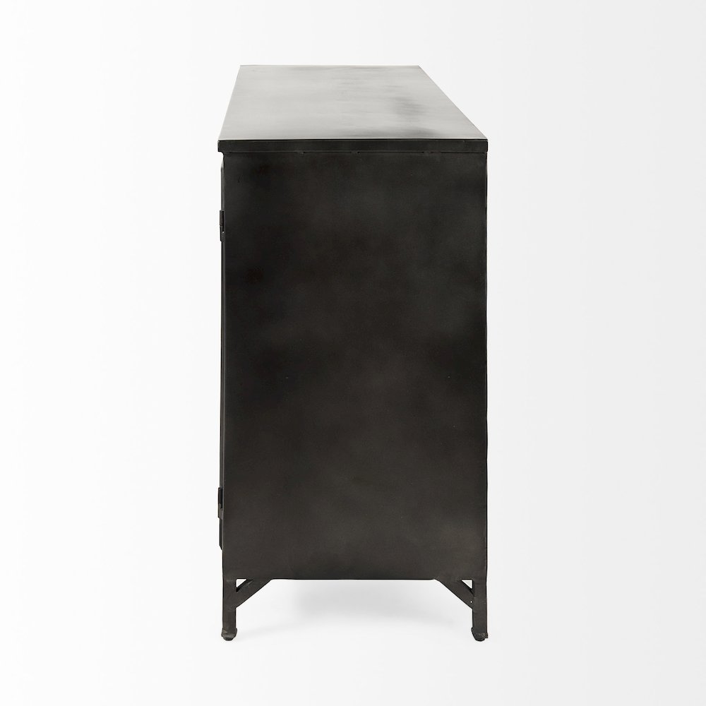 Poppy III 40L x 16W Black Metal With Glass Door Accent Cabinet. Picture 2