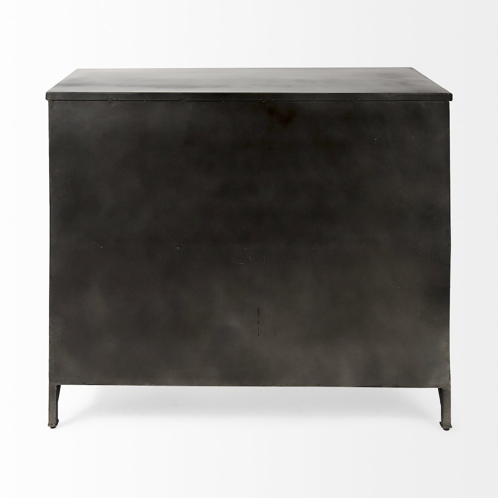 Poppy III 40L x 16W Black Metal With Glass Door Accent Cabinet. Picture 3