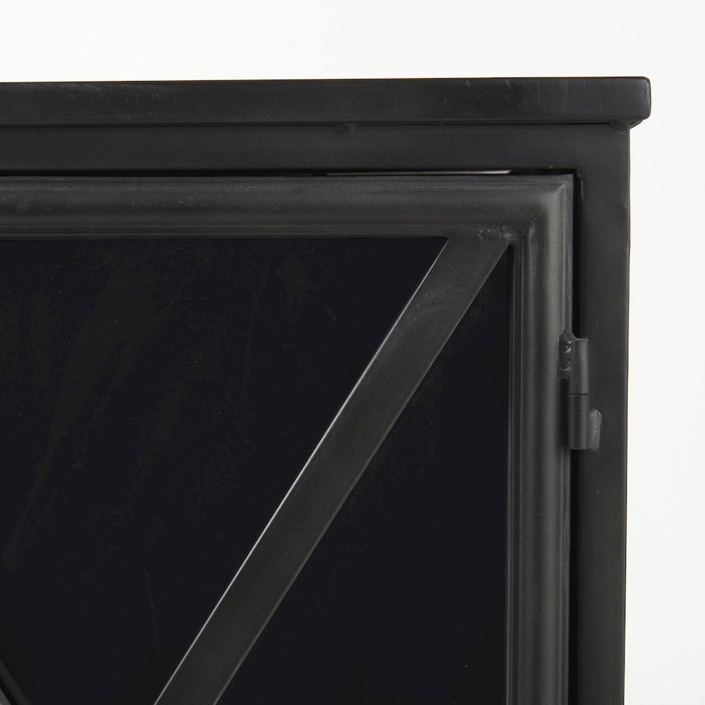 Poppy III 40L x 16W Black Metal With Glass Door Accent Cabinet. Picture 5