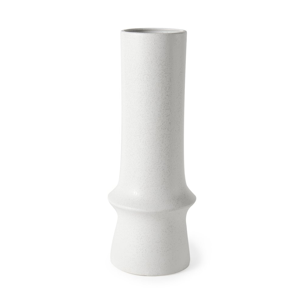 Laforge 17.3H White Ceramic Vase. Picture 1
