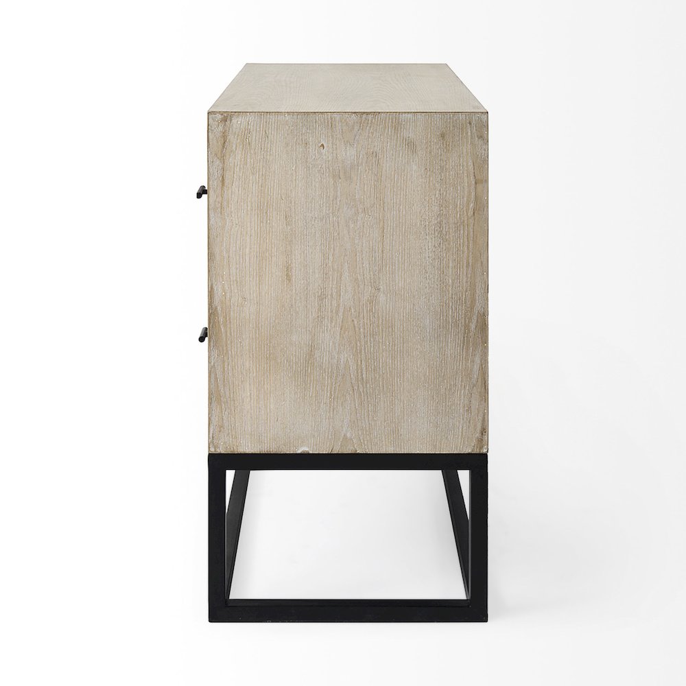Ciara 32L x 16W Beige Fir Veneer 2 Drawer Accent Cabinet. Picture 3