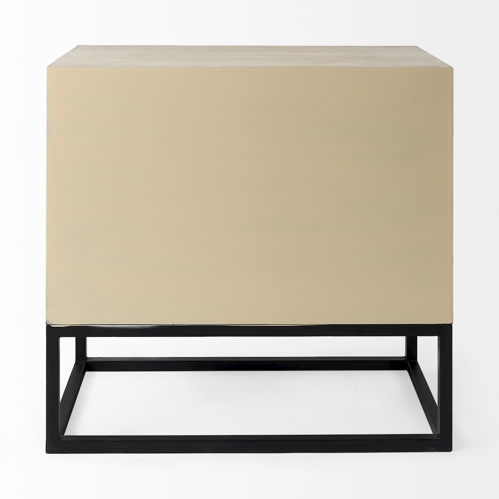 Ciara 32L x 16W Beige Fir Veneer 2 Drawer Accent Cabinet. Picture 4