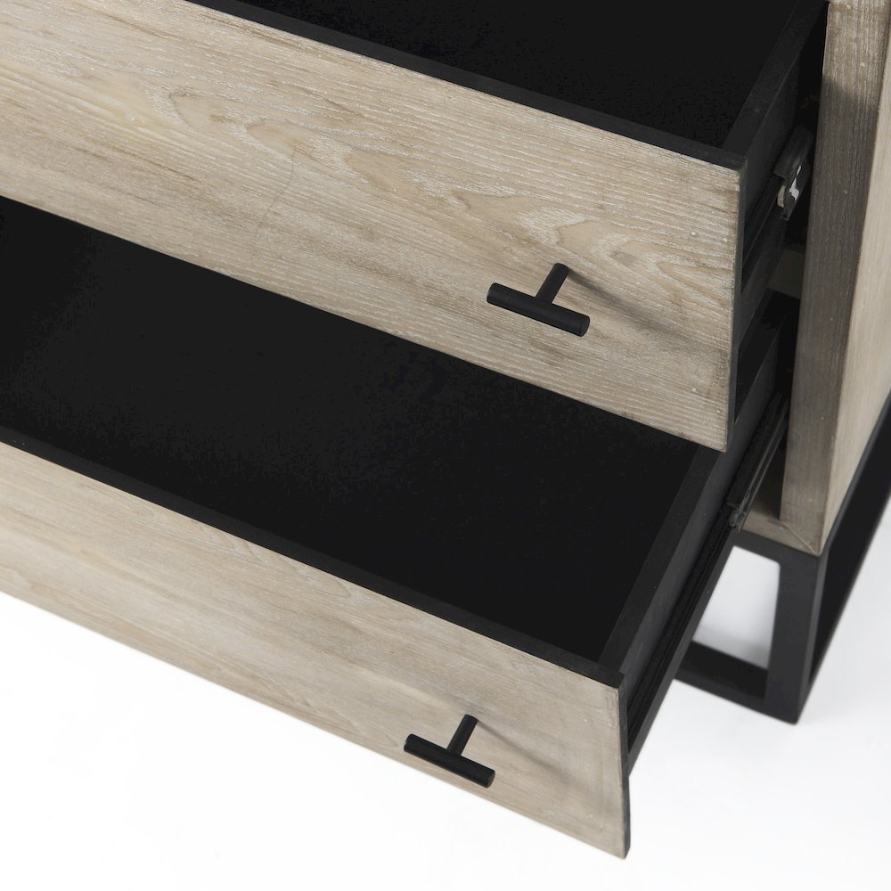 Ciara 32L x 16W Beige Fir Veneer 2 Drawer Accent Cabinet. Picture 9