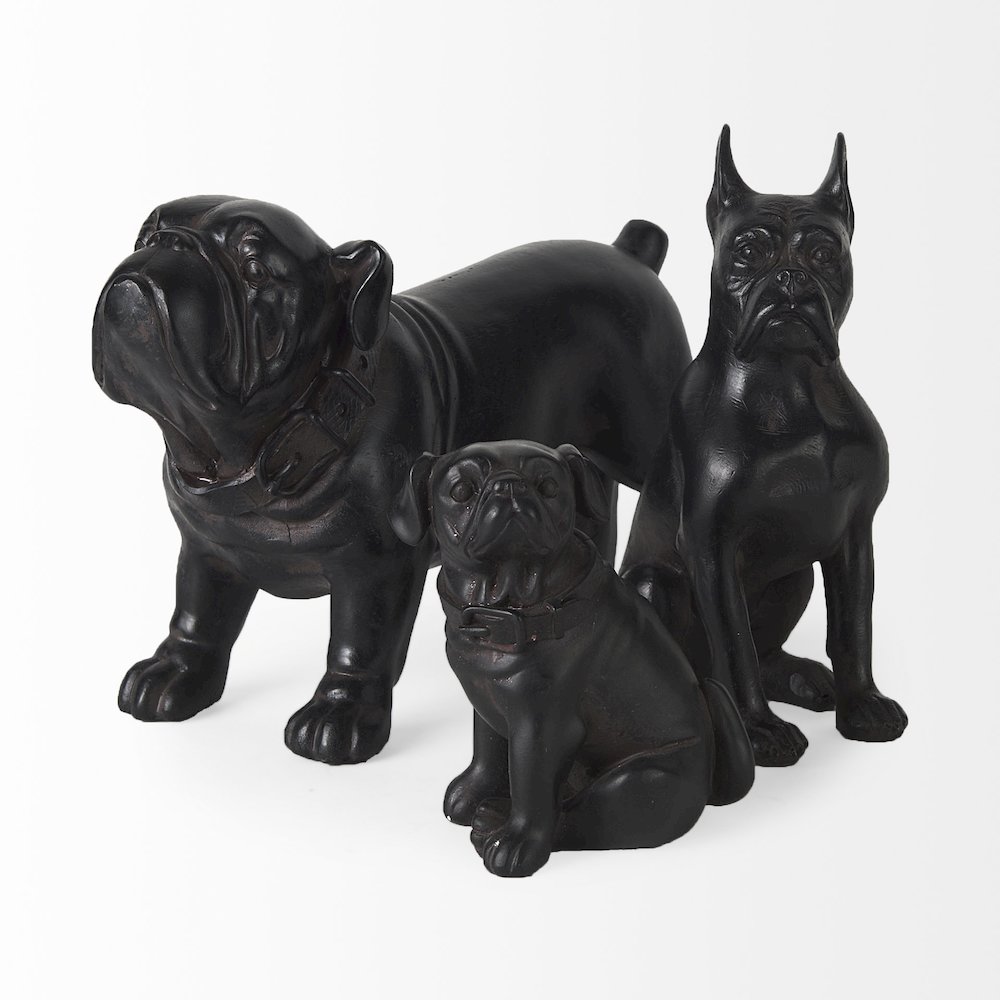 Hugo 5L x 13W Black Resin Bulldog. Picture 6