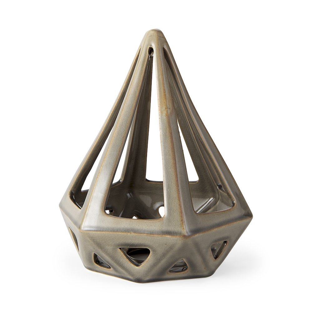 Hood 7.7L x 7.7W x 9.4H Bronze Geometric Ceramic Object. Picture 1