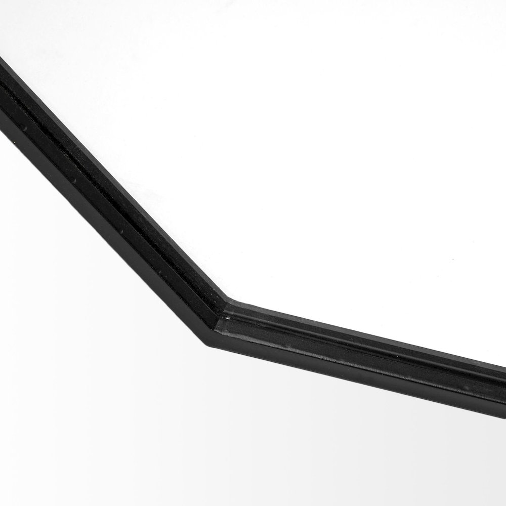 Helix 37" Octogon Black Metal Frame Mirror. Picture 5