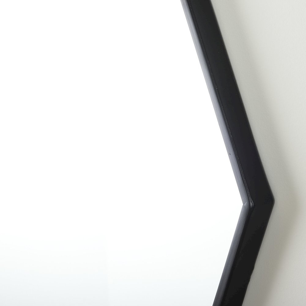 Helix 37" Octogon Black Metal Frame Mirror. Picture 6