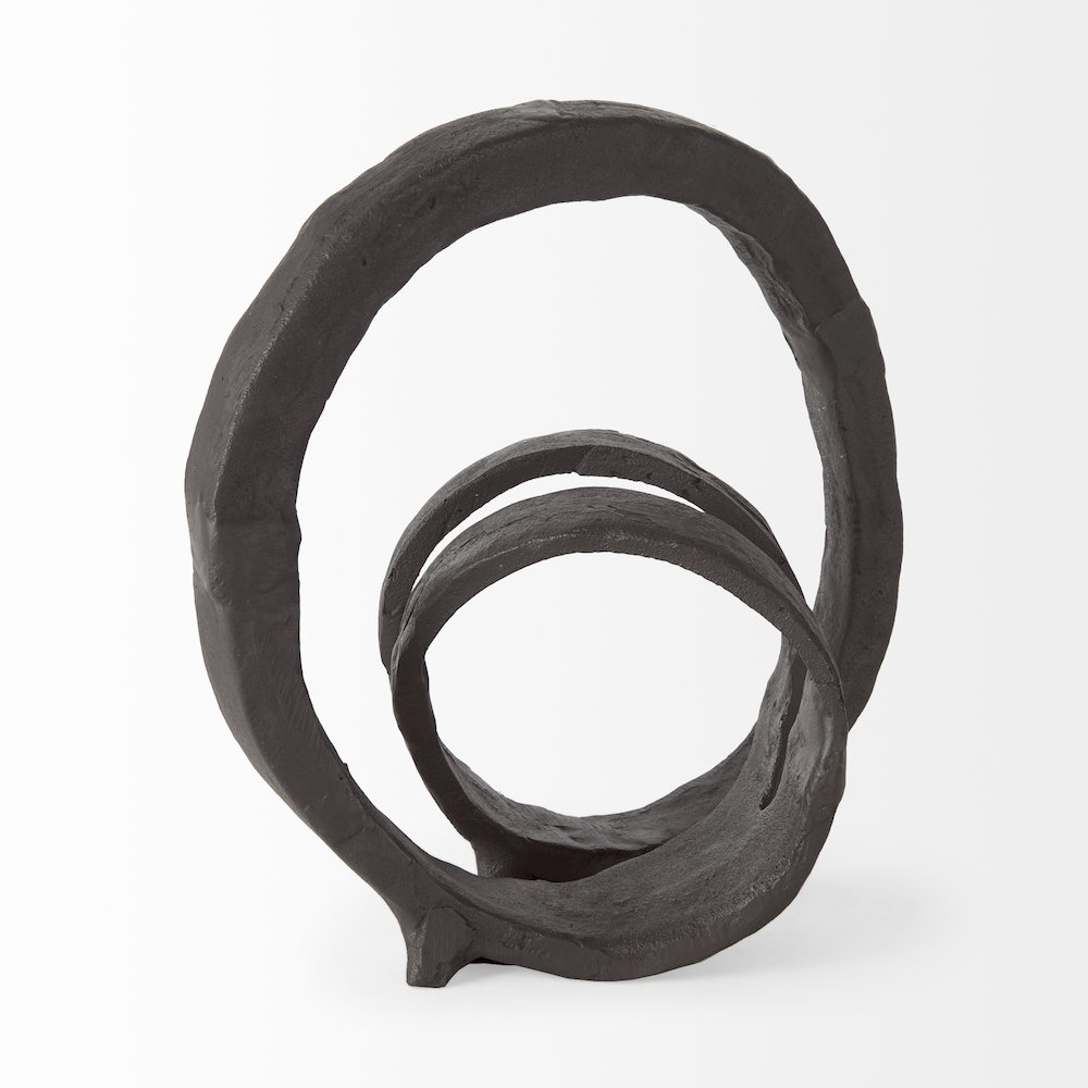 Stanislaw II Black Metal Infinite Ribbon Sculpture. Picture 4