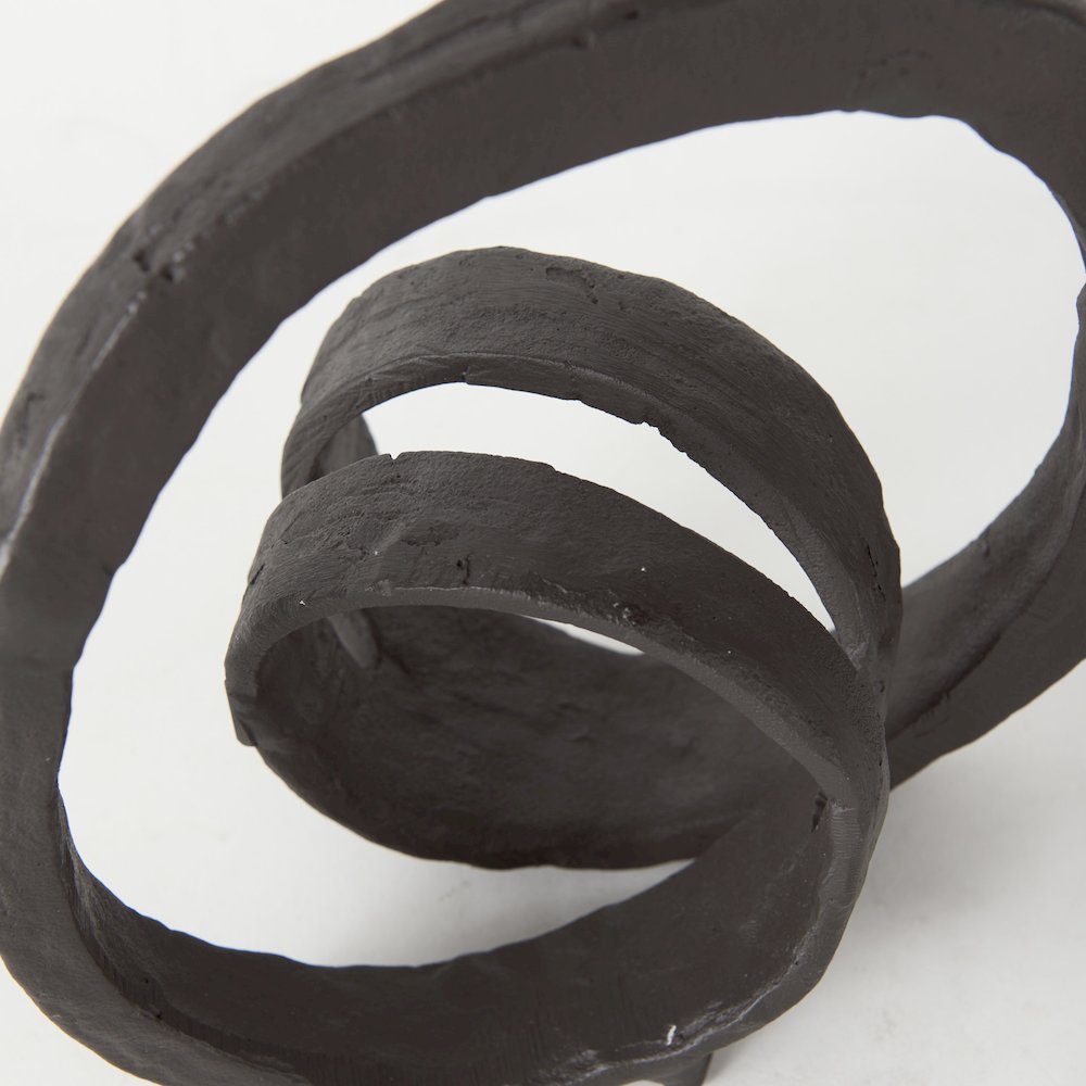 Stanislaw II Black Metal Infinite Ribbon Sculpture. Picture 5