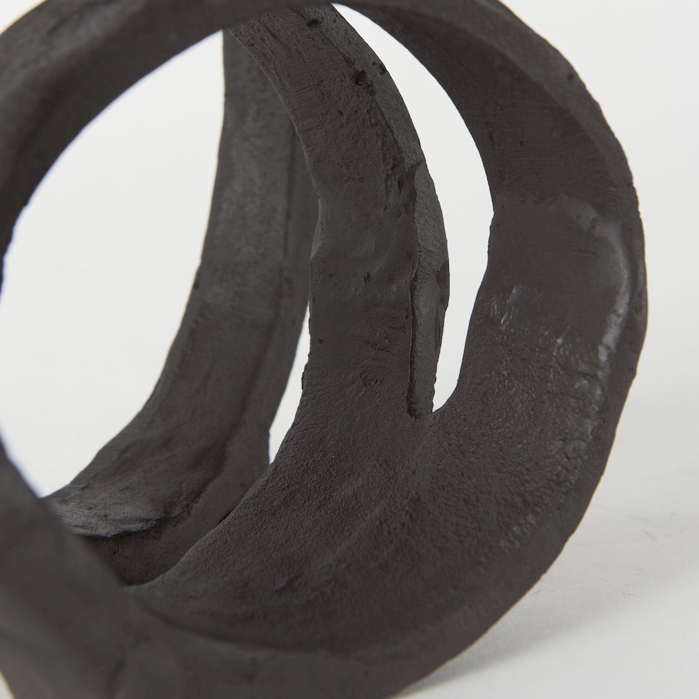Stanislaw II Black Metal Infinite Ribbon Sculpture. Picture 6