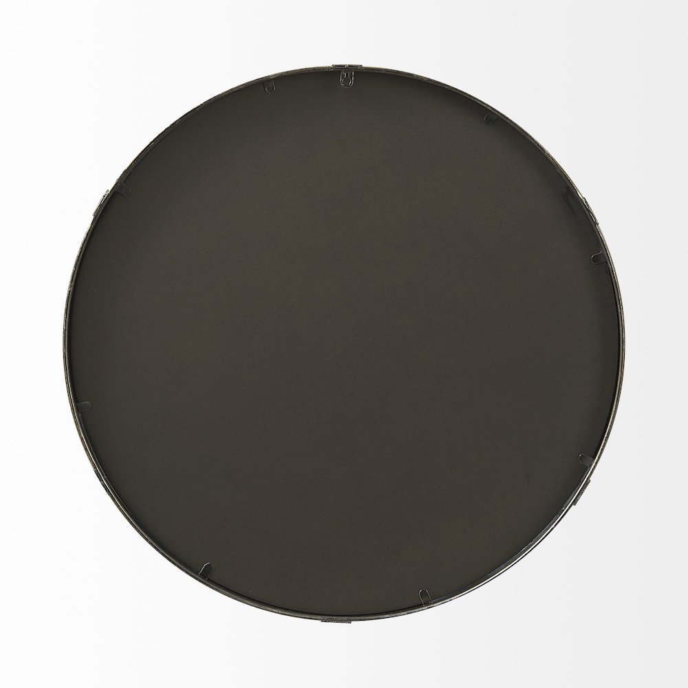 Melissa 28.5" Medium Round Gold Metal Wall Mirror. Picture 2