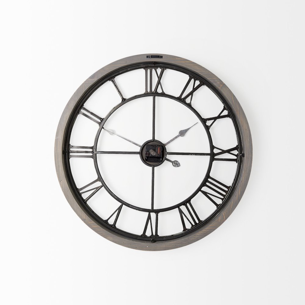 Mething Gray 25" Medium Farmhouse Wall Clock. Picture 3