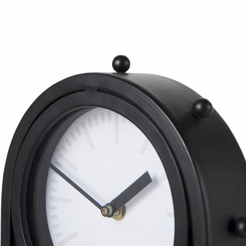 Marian 7.5L x 5.7W x 13.0H Black Studded  Table Clock. Picture 6