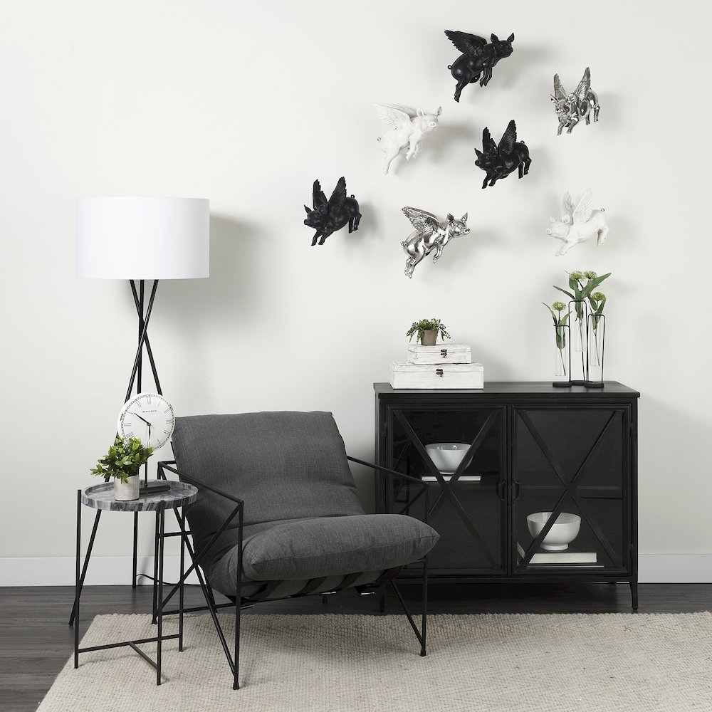 Poppy III 40L x 16W Black Metal With Glass Door Accent Cabinet. Picture 9