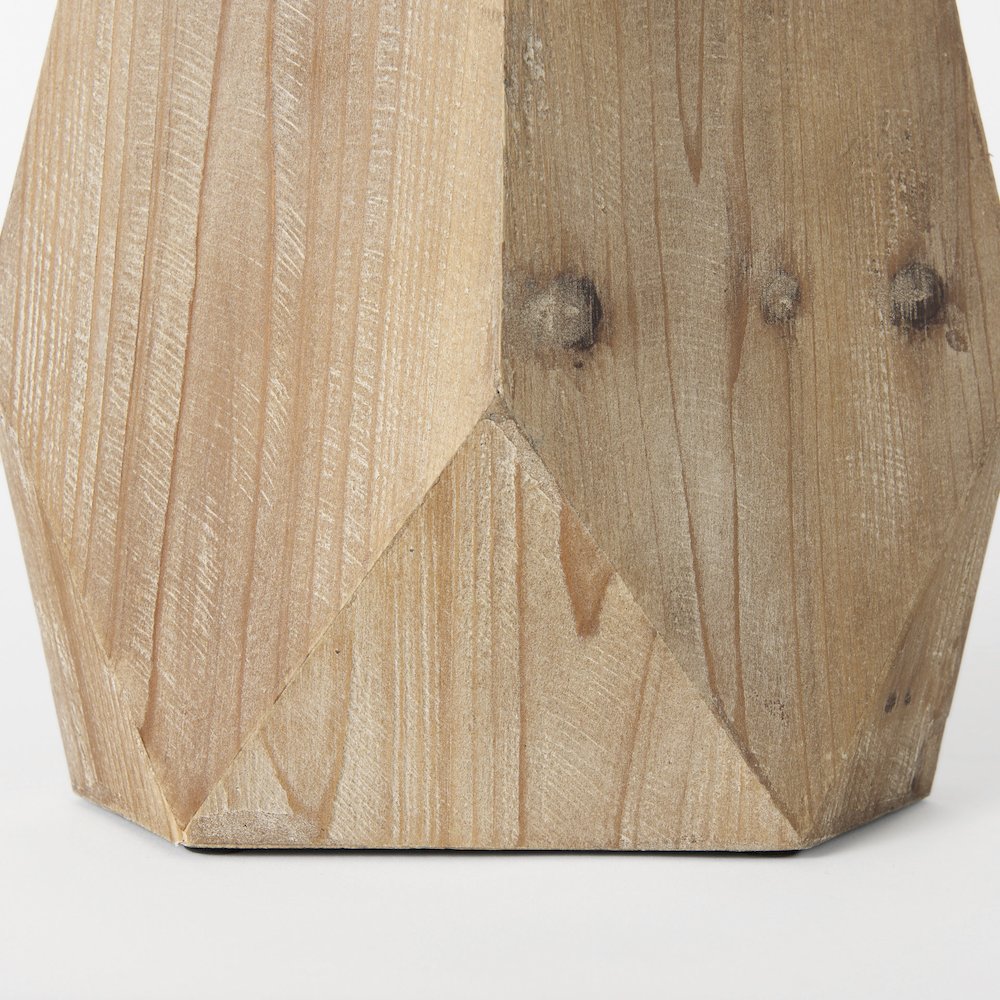 Allen III Tall Natural Wooden Base Oval Vase. Picture 7