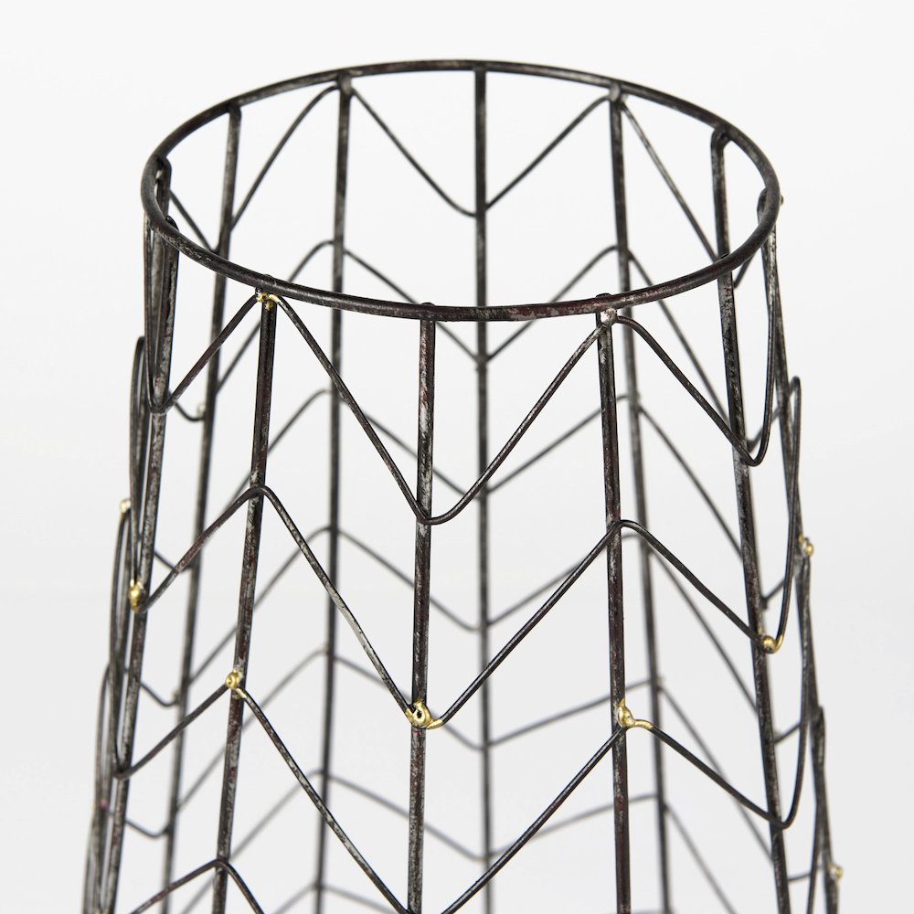 Petiole II Large Gold Toned Metal Table Candle Holder. Picture 5