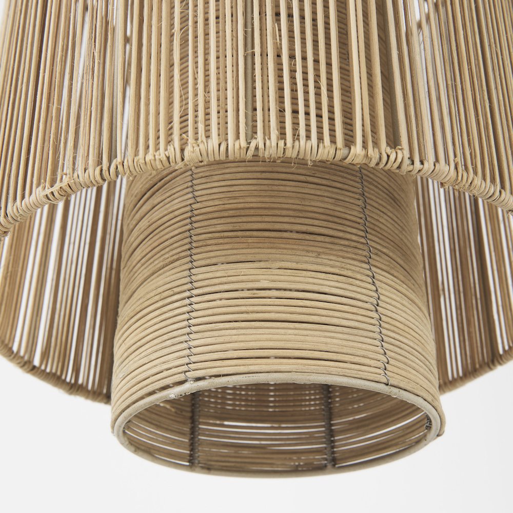 Aviario 14.2 L x 14.2 W x 14.2 H Natural Cane Cylindrical Pendant Light. Picture 7