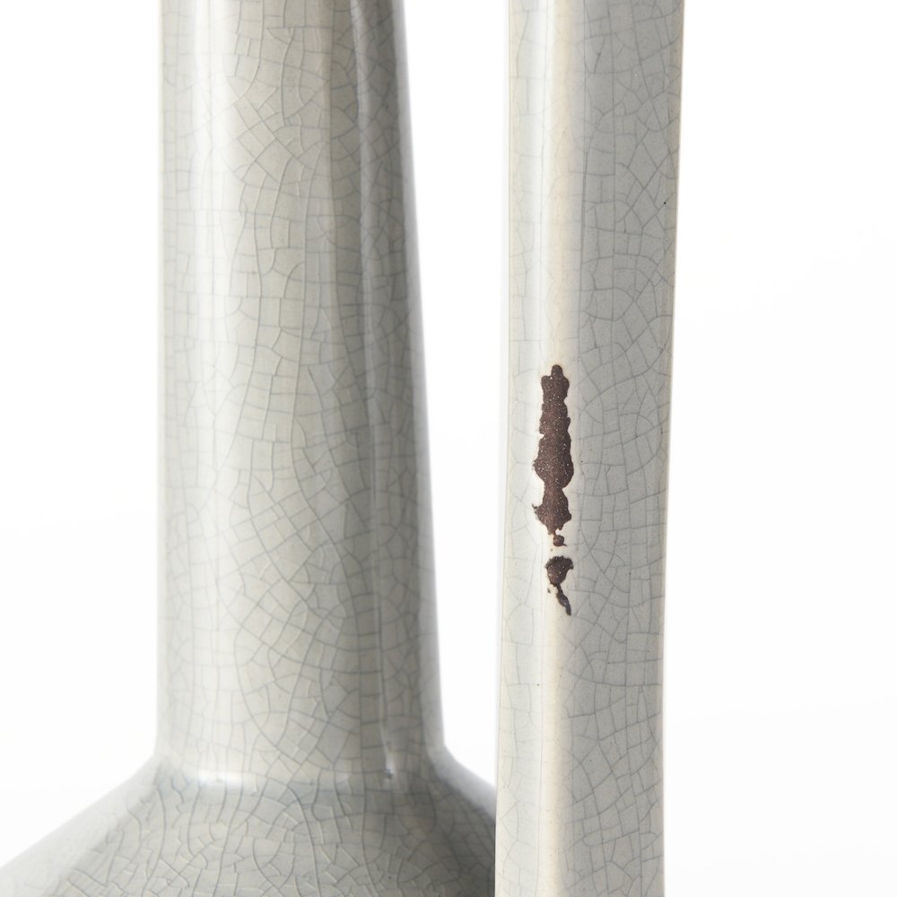 Burton 14.2H Medium Two Tone Gray Ceramic Jug Vase. Picture 7