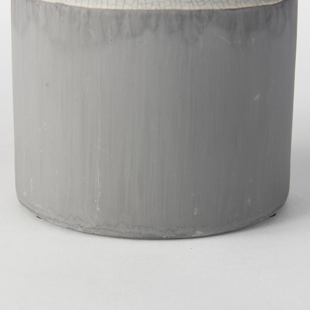 Burton 14.2H Medium Two Tone Gray Ceramic Jug Vase. Picture 8
