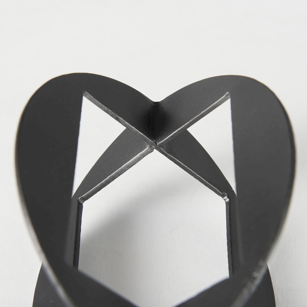 Black Iron Small Gunmetal Geometric Decorative Object. Picture 8