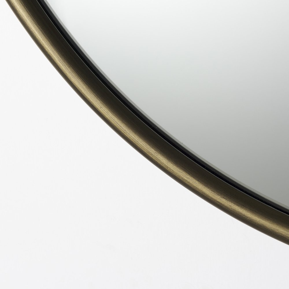 Piper 35.8L x 1.0W x 35.8H Small Gold Metal Round Wall Mirror. Picture 4
