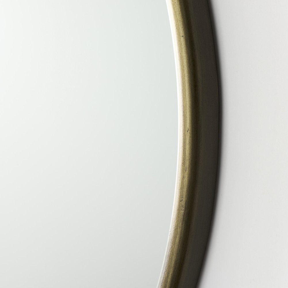 Piper 35.8L x 1.0W x 35.8H Small Gold Metal Round Wall Mirror. Picture 5