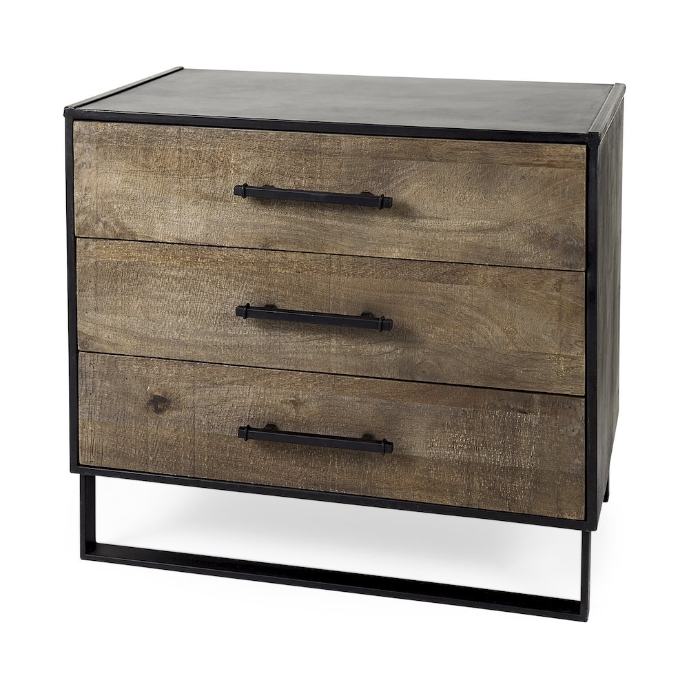 Alvin 34.5L x 21.5W x 30.0H Wood W/Metal Framing Accent Cabinet. Picture 1