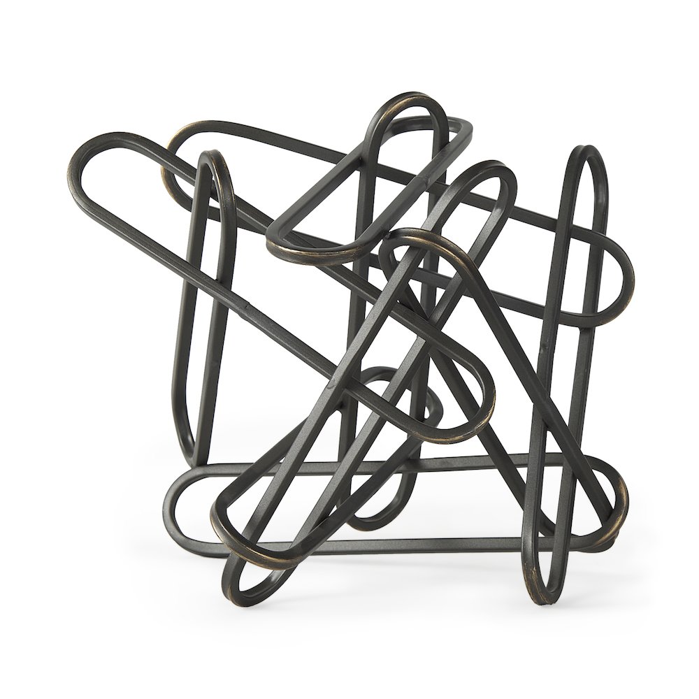 Henderson 12.2L x 9.1W x 9.1H Black Metal Paperclip Decorative Object. Picture 1