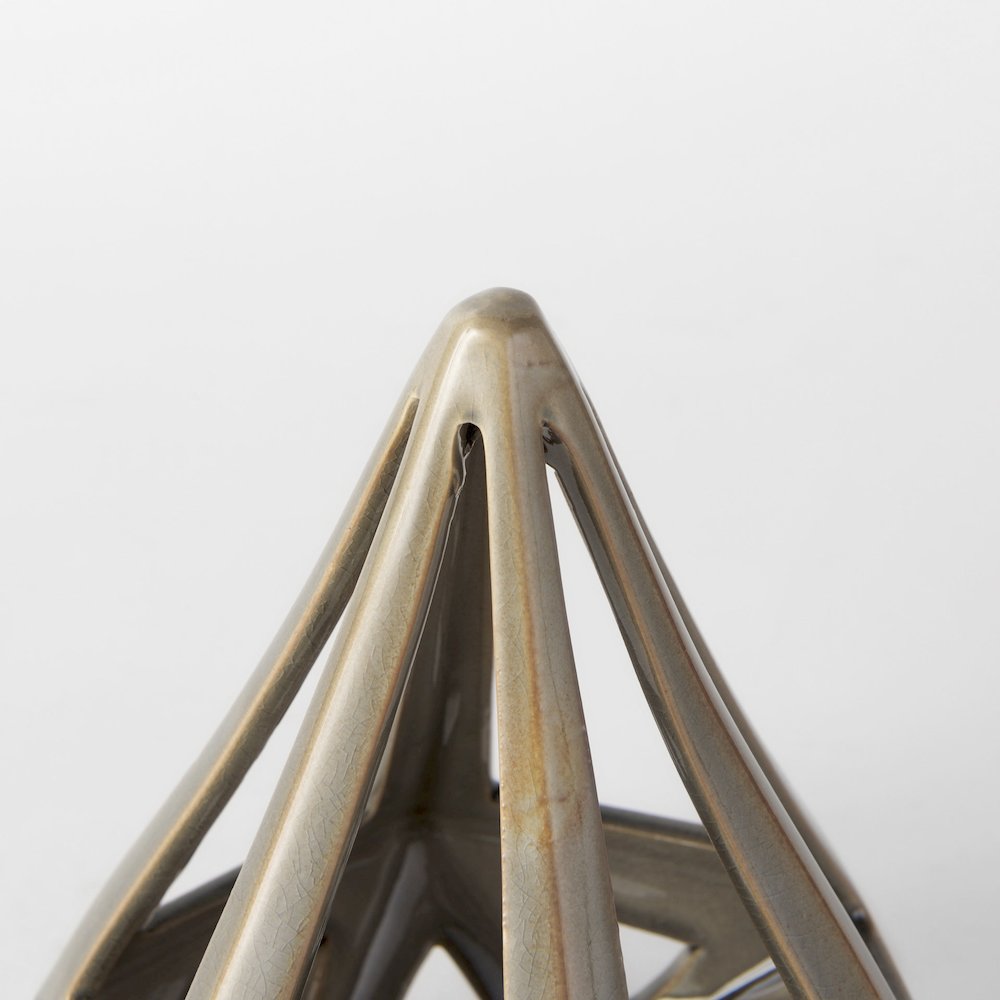 Hood 7.7L x 7.7W x 9.4H Bronze Geometric Ceramic Object. Picture 3