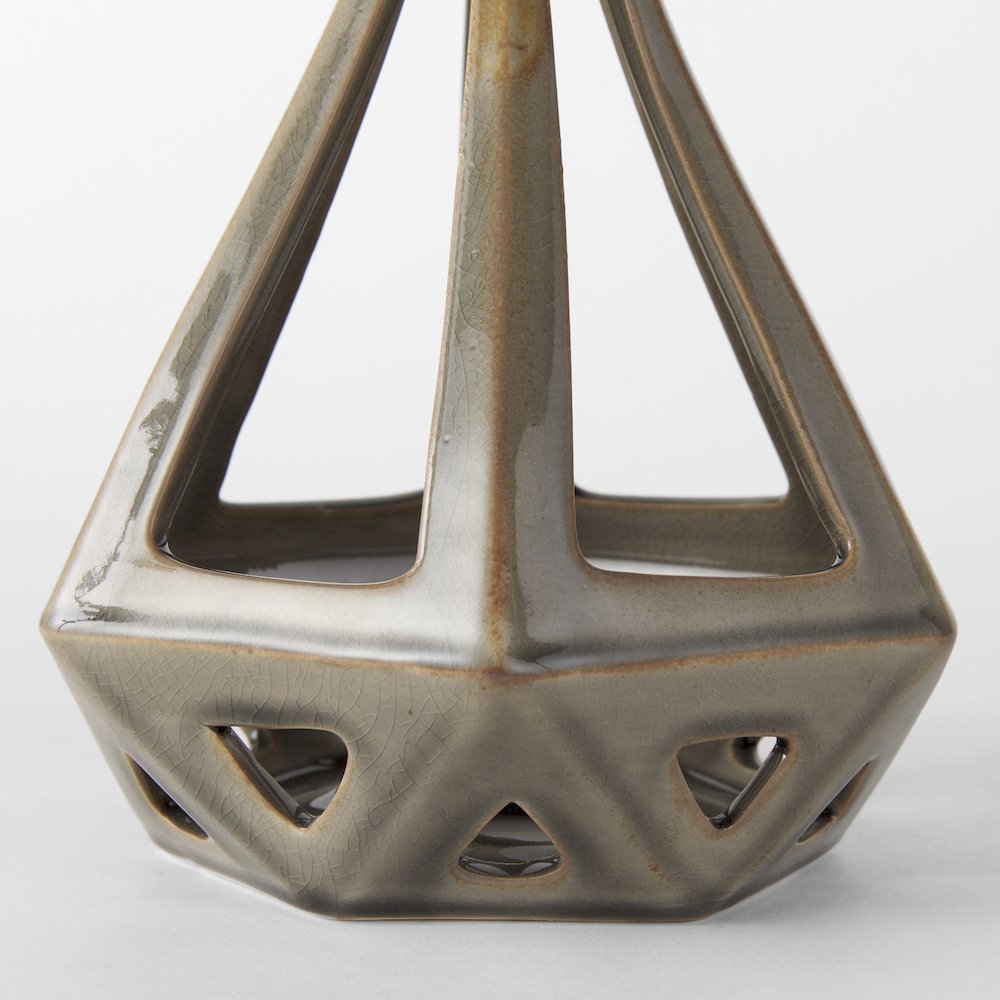Hood 7.7L x 7.7W x 9.4H Bronze Geometric Ceramic Object. Picture 5