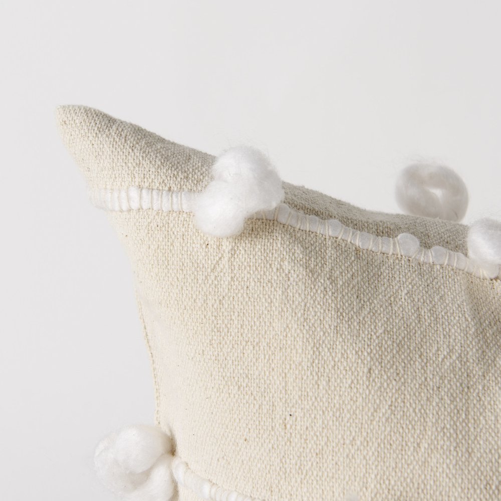 Erica 20 x 20 Cream With White Detail Decorative Pillow Cover. Picture 6