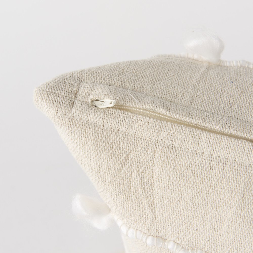 Erica 13 x 21 Cream With White Detail Decorative Pillow Cover. Picture 8