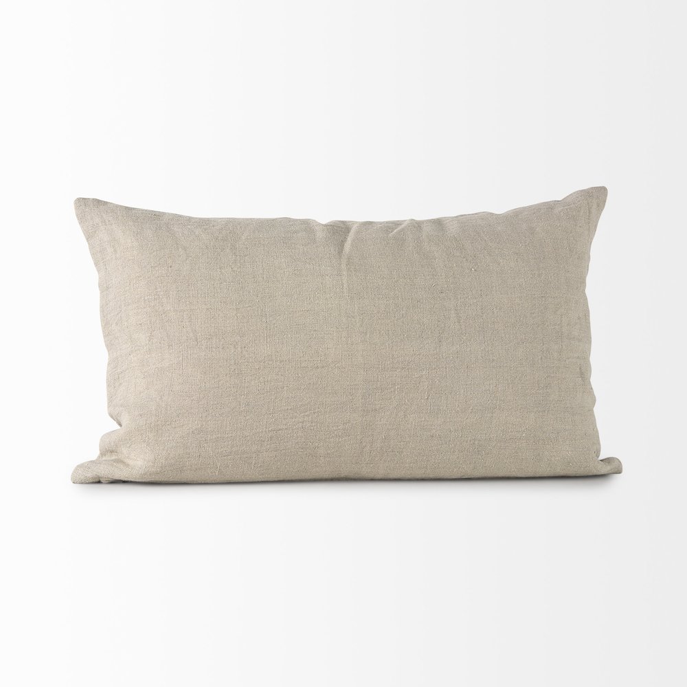 Lacey 13 x 21 Beige/White Decorative Pillow Cover. Picture 4