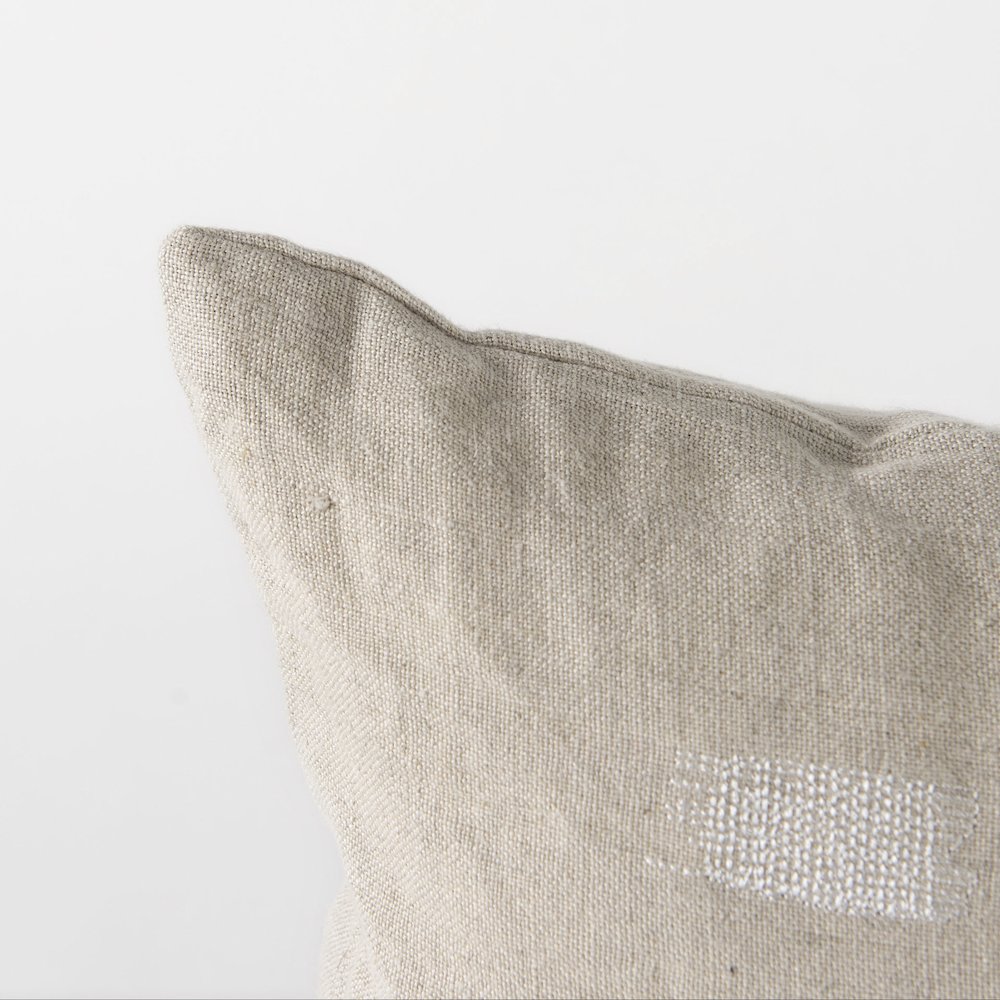 Lacey 13 x 21 Beige/White Decorative Pillow Cover. Picture 6