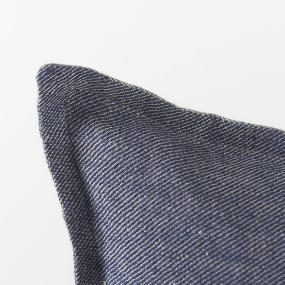 Aubrielle 14L x 26W Gray and Blue Fabric Color Blocked Decorative Pillow Cover. Picture 5