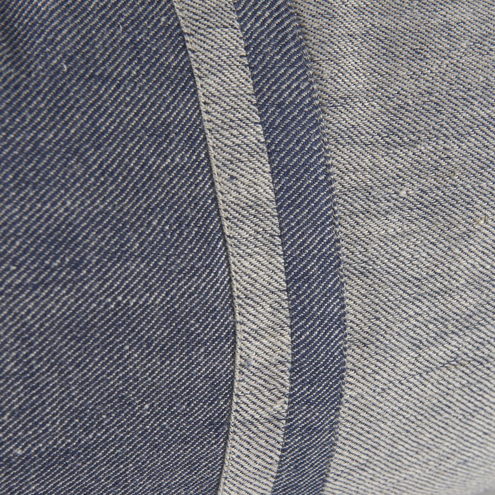 Aubrielle 14L x 26W Gray and Blue Fabric Color Blocked Decorative Pillow Cover. Picture 6