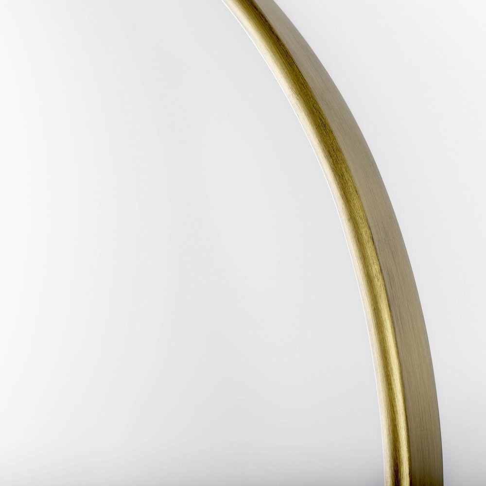 Sadie 36.0L x 2.0W x 76.0H Antique Gold Metal Rounded Arch Floor Mirror. Picture 3