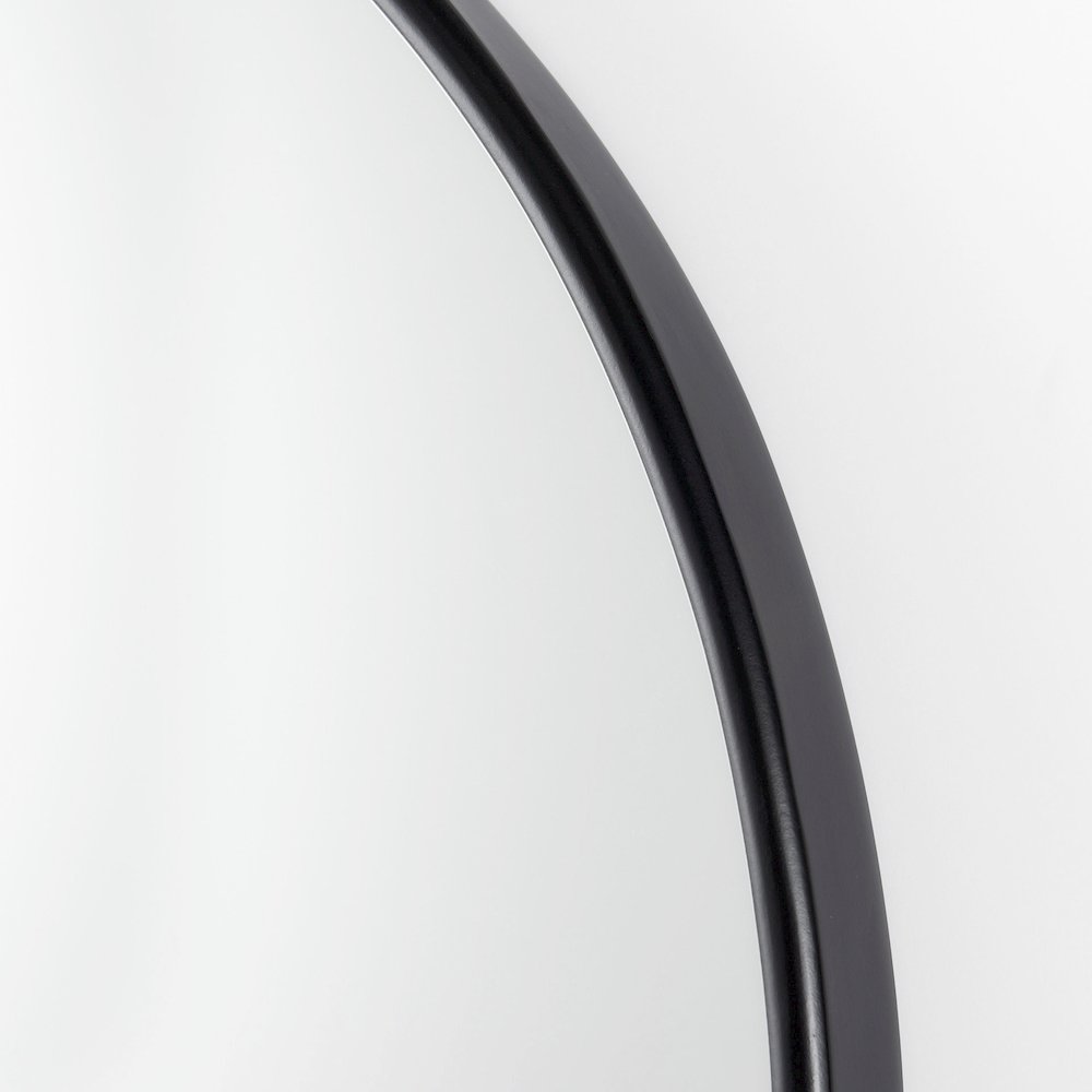 Sadie 36.0L x 2.0W x 76.0H Black Metal Rounded Arch Floor Mirror. Picture 3