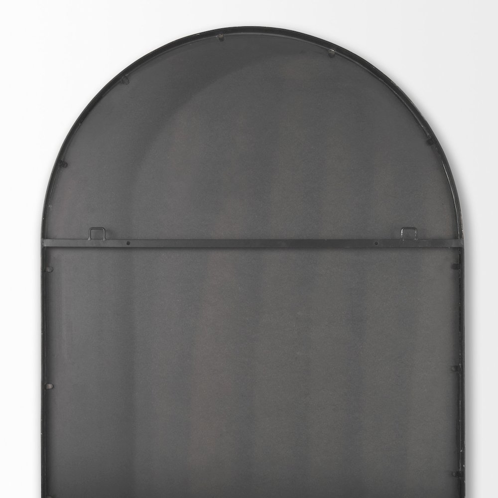 Sadie 36.0L x 2.0W x 76.0H Black Metal Rounded Arch Floor Mirror. Picture 5