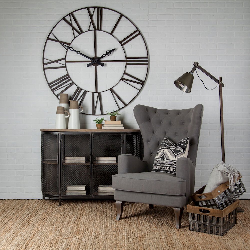 Pender 50" Round Giant Oversized Industrial Wall Clock. Picture 3