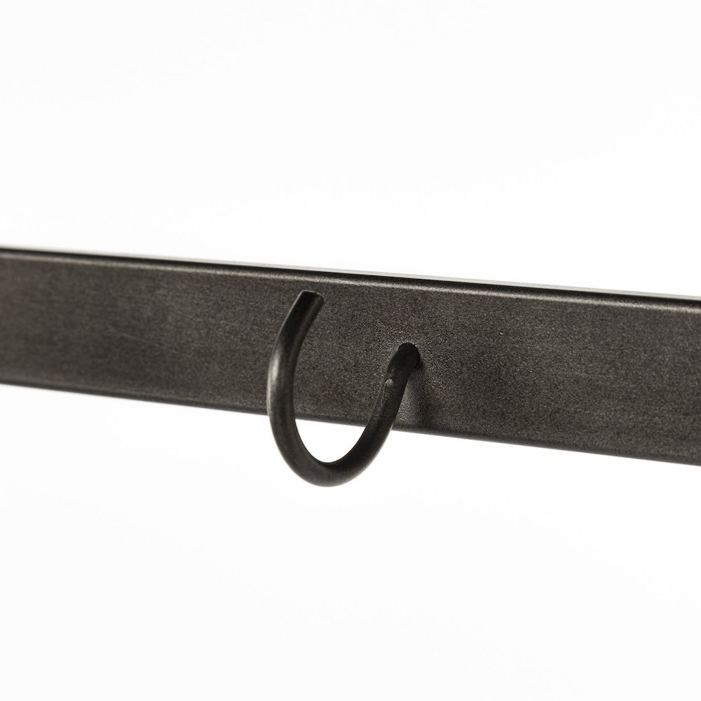 Carell 31L x 18W Black Metal And Wood Shelf Hall Tree. Picture 5