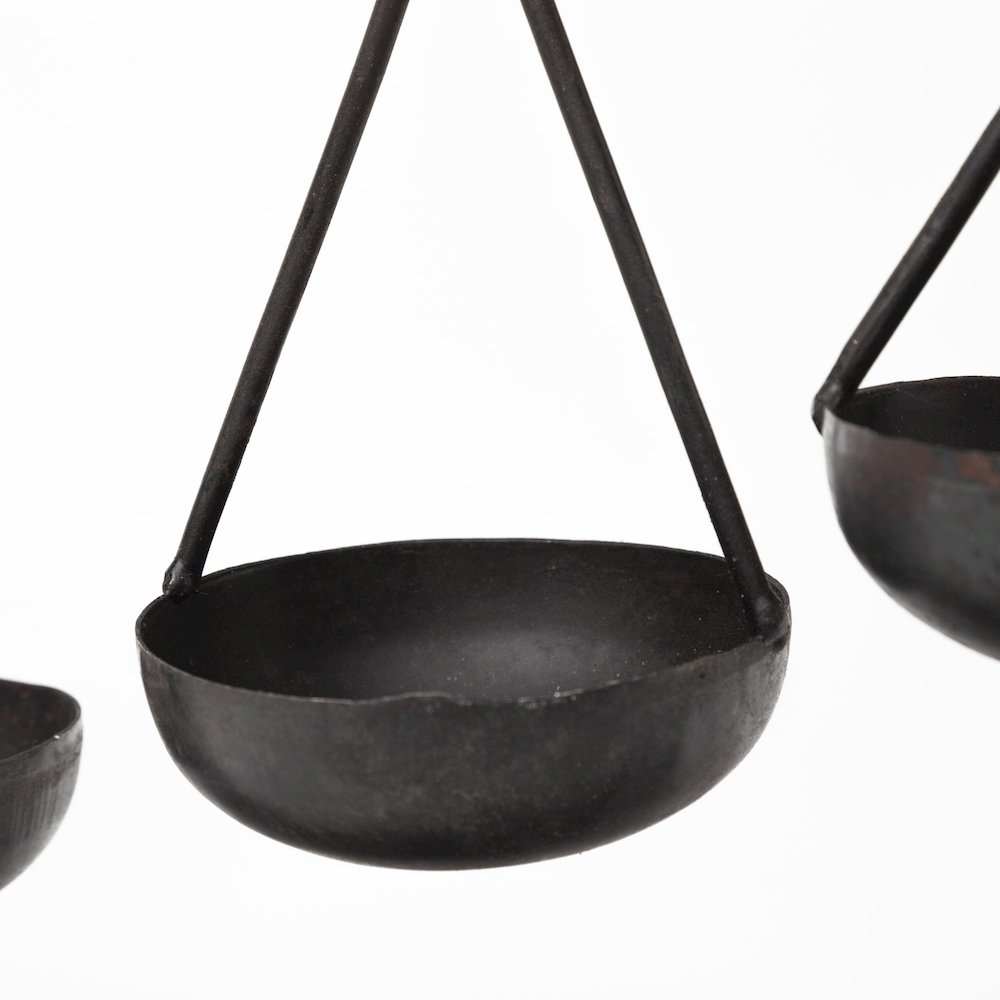Enos 19L x 3W Black Metal 4 Bowl Ancient Spice Market Decorative Display. Picture 4