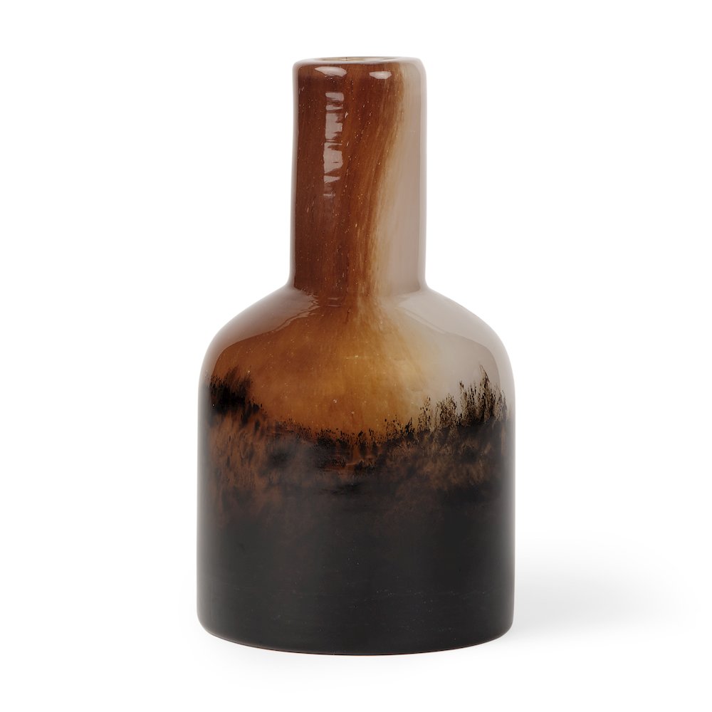 Marans Short Amber Multi-Color Glass Vase. Picture 1
