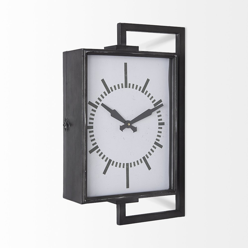 Hagar Rectangular Large Industrial Wall Clock. Picture 4