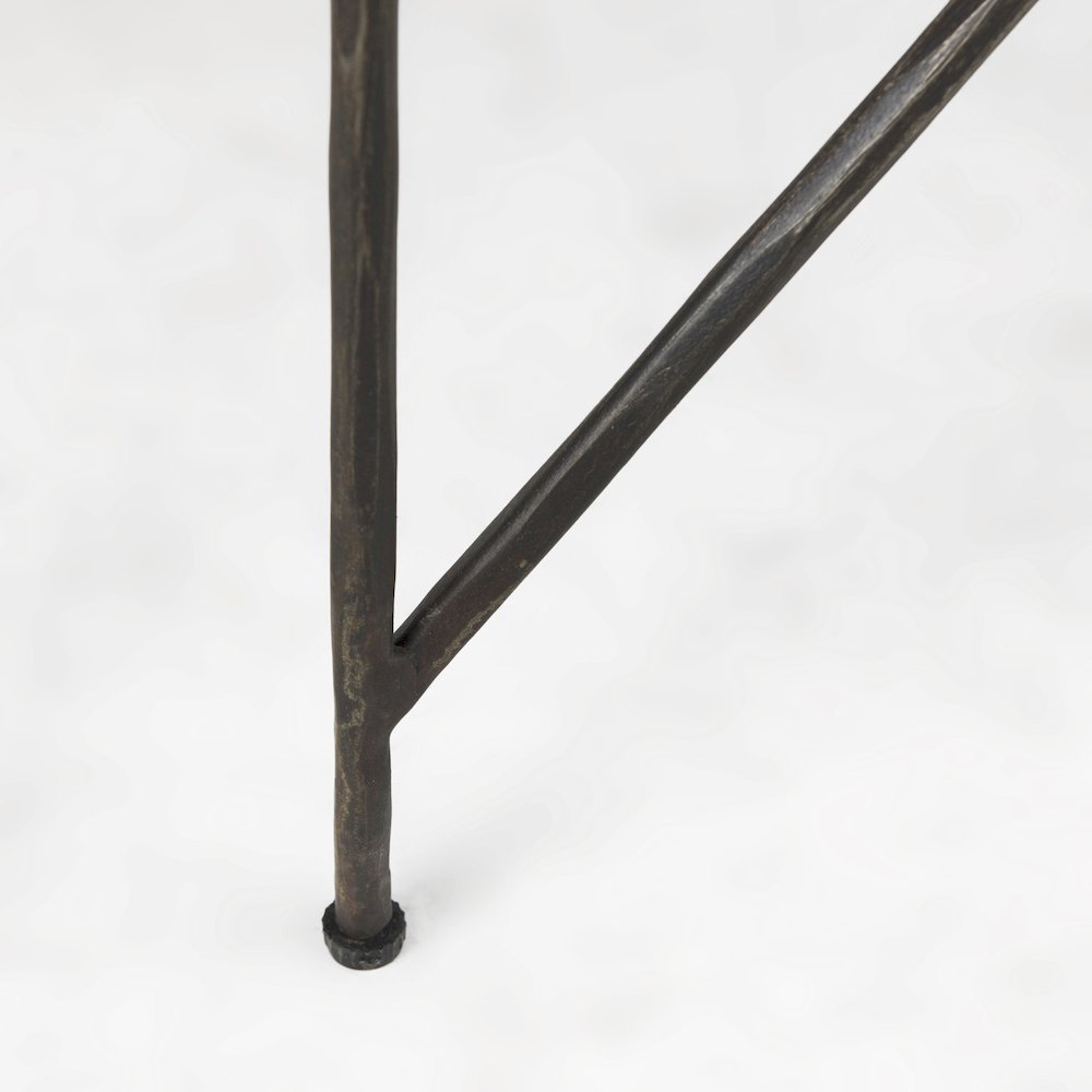 White Marble Top W/Antique Gold Iron Legs End and Side Table. Picture 8