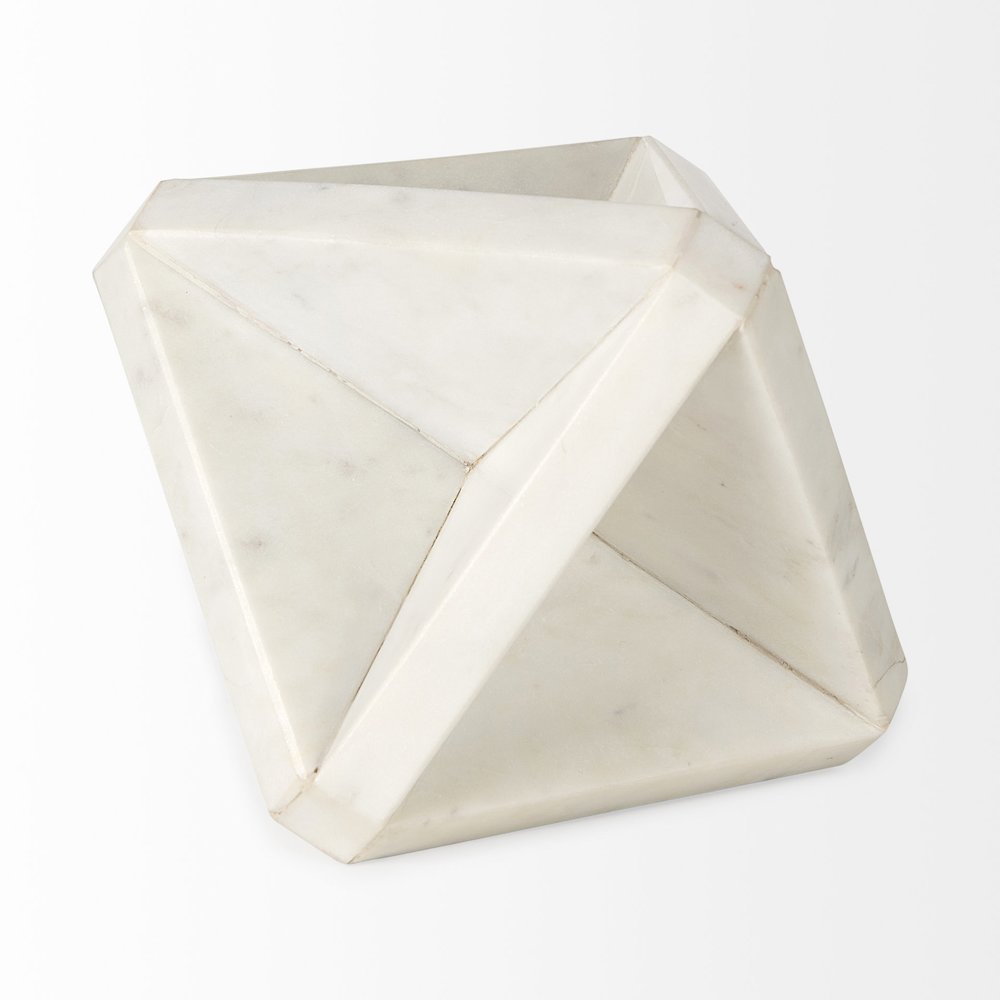 Sophia 5.5 L x 5.5 W x 8.5 H White Marble Decor Stand. Picture 3