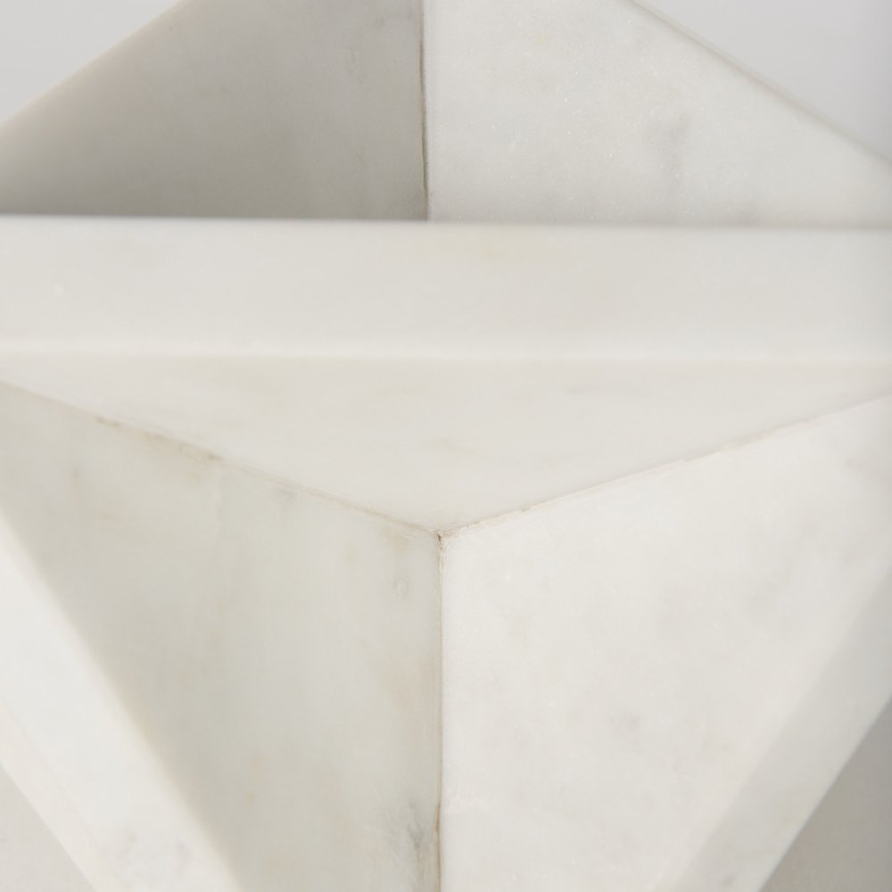 Sophia 5.5 L x 5.5 W x 8.5 H White Marble Decor Stand. Picture 6