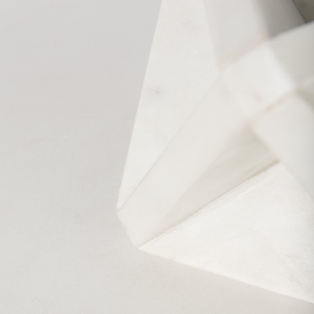 Sophia 5.5 L x 5.5 W x 8.5 H White Marble Decor Stand. Picture 7